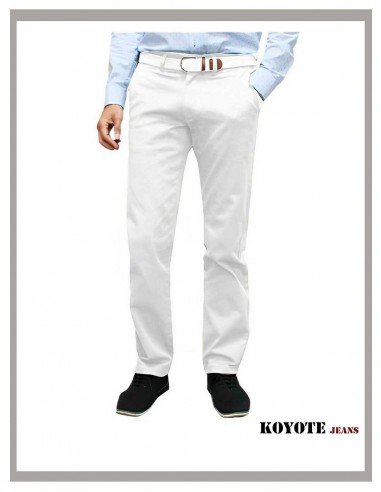 Pantalón Chino de hombre KOYOTE elástico en blanco 508245