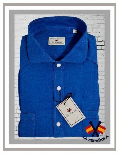Camisa guayabera de hombre en azulón LA ESPAÑOLA 5271