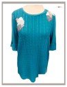 Suéter de mujer azul añil de algodón Lili Dudu Mod-1028