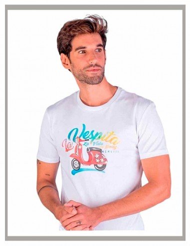 Camiseta de hombre La Vespita en blanco 50745