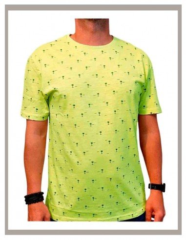 Camiseta hombre manga corta Losan en verde lima 1031
