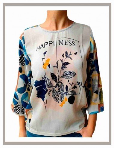 Blusa de mujer estampada Happy Ness Strategga 9583