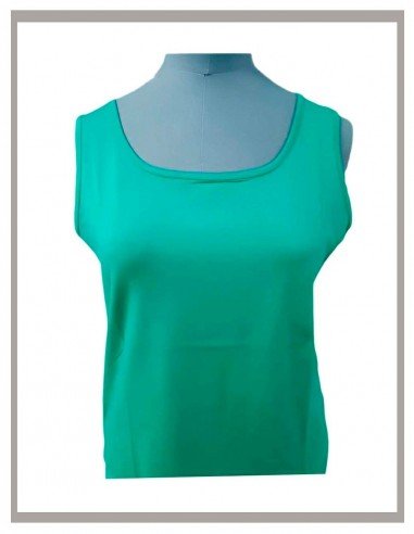 Camiseta mujer de tirante ancho en verde de Strategga 3365