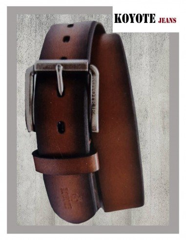 Cinturón hombre en marrón liso KOYOTE Serie 110